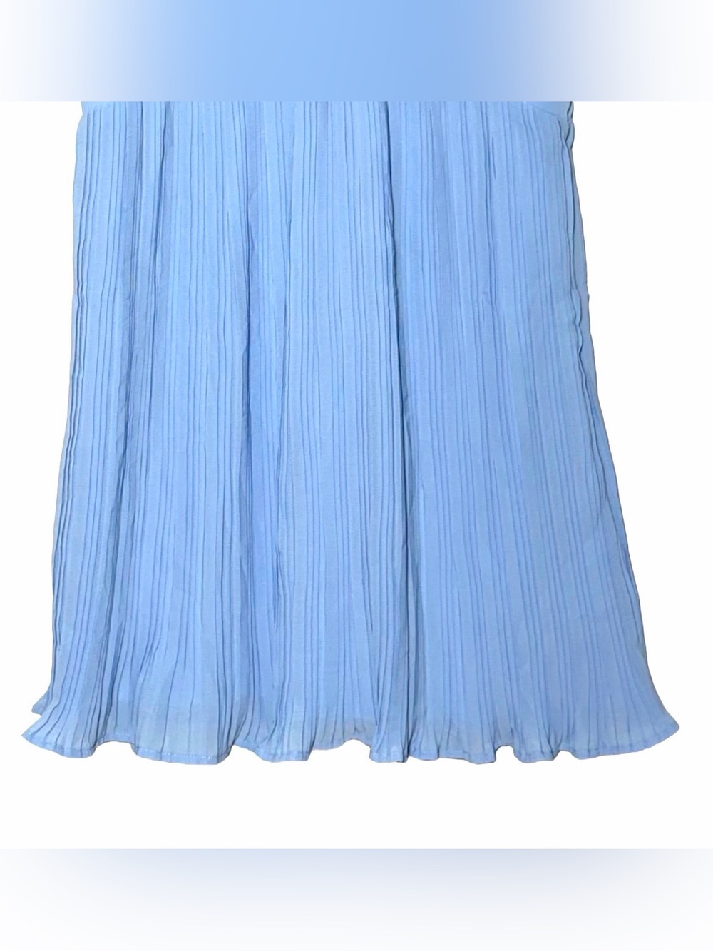 NEW Lulus Amalfi Coast Light Blue Pleated Flutter Sleeve Mini Dress, Medium - Picture 9 of 14